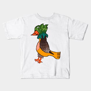 pixel weird lizard head bird Kids T-Shirt